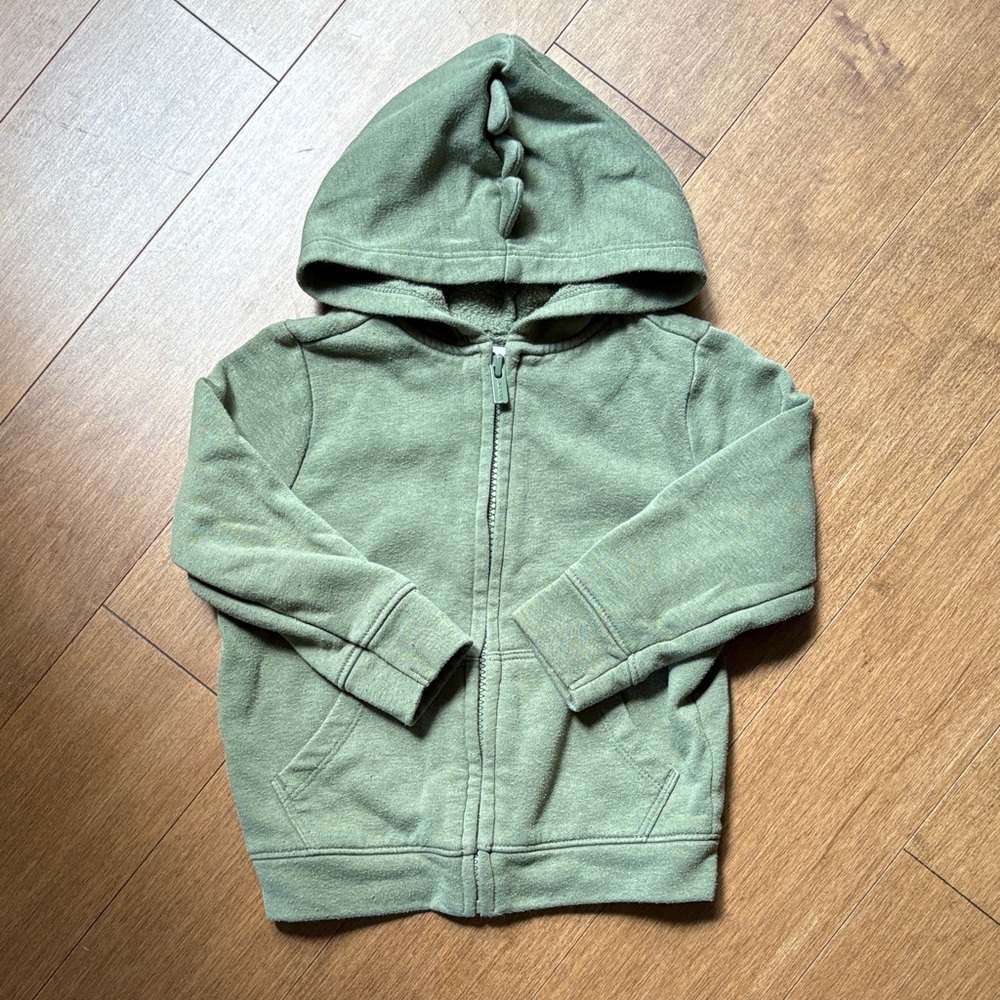 Khaki green cotton hoodie 2T
